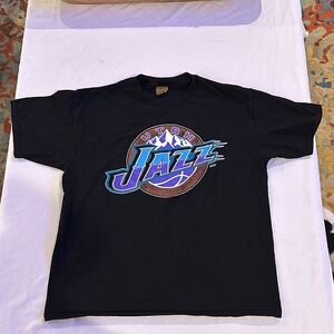 Utah Jazz Vintage 90’s Nutmeg Mills Black‎ T Tee Shirt incredible condition EUC